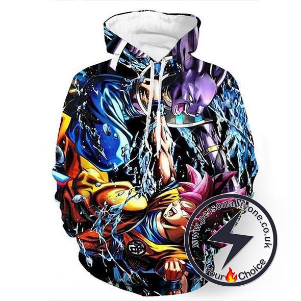 Dragon Ball Z - Goku Vs Beerus 3D - Hoodies